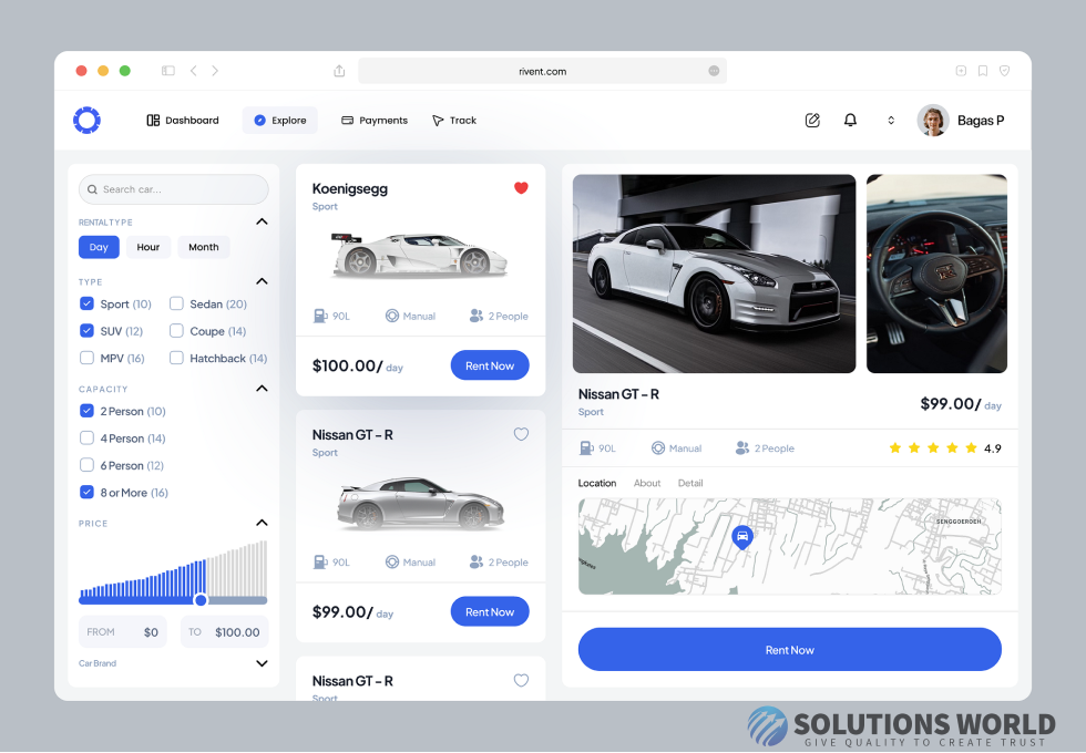 Thiết kế website cho thuê xe - Tích hợp tính năng