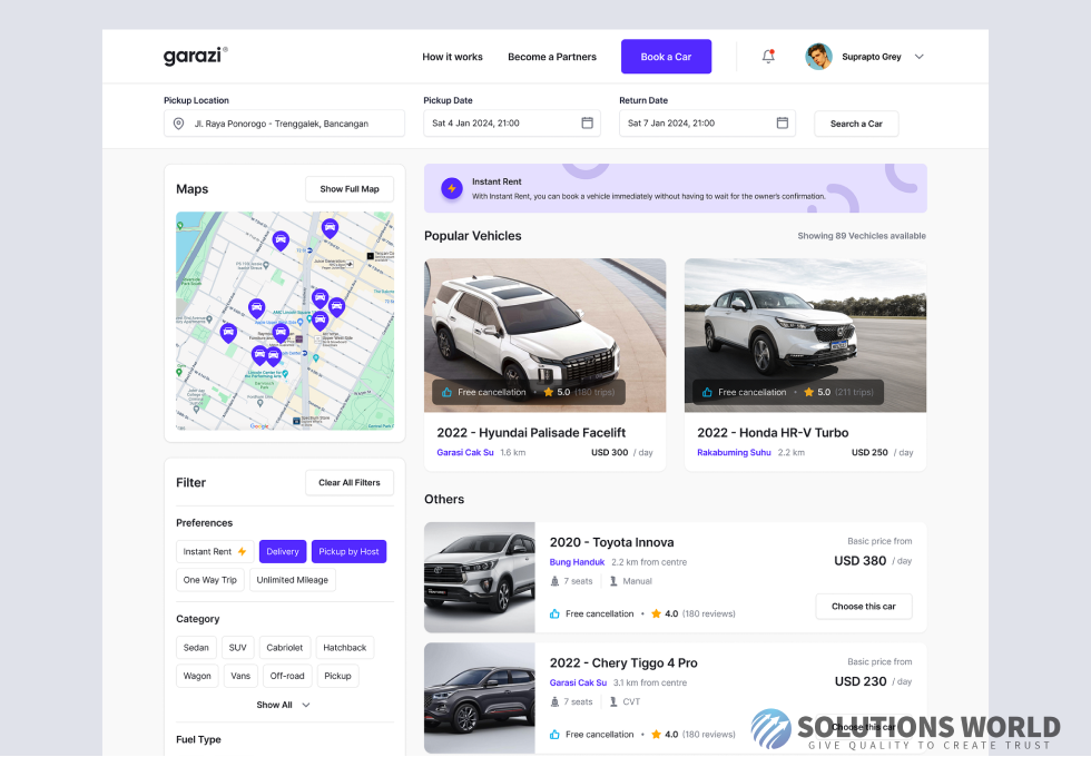 Thiết kế website cho thuê xe - Giao diện sang trọng
