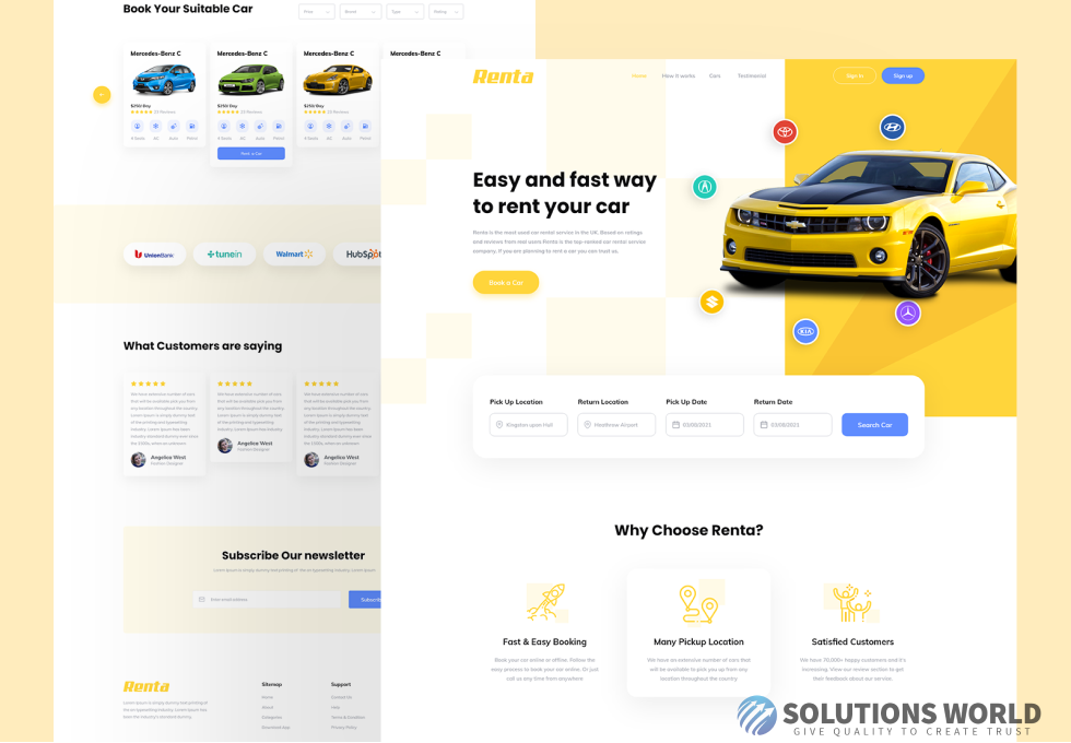Thiết kế website cho thuê xe - Giao diện hiện tại